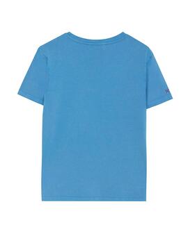 Camiseta elPulpo Basic Logo azul delavé niño