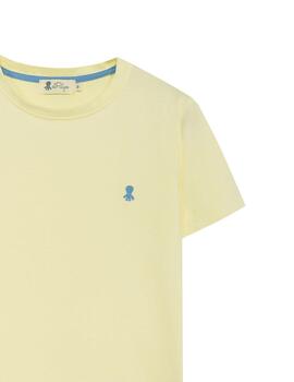Camiseta elPulpo Basic Logo amarillo delavé niño
