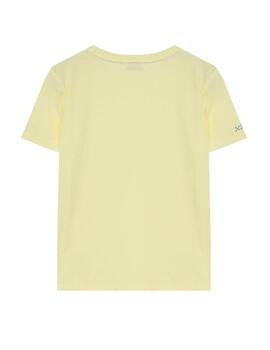 Camiseta elPulpo Basic Logo amarillo delavé niño