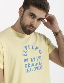 Camiseta ElPulpo Original amarillo delavé hombre