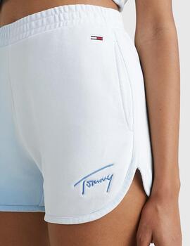 Shorts Tommy Jeans Dip Dye Signature azul mujer