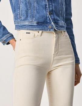 Vaqueros Pepe Jeans Dion 7/8 beige mujer