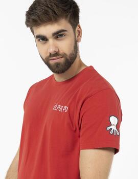 Camiseta elPulpo Back Logo rojo hombre