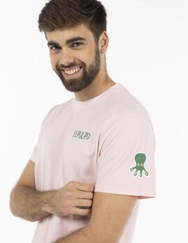 Camiseta elPulpo Back Logo rosa hombre