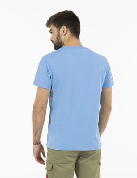 Camiseta elPulpo Basic Logo azul medio delavé hombre