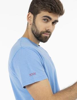 Camiseta elPulpo Basic Logo azul medio delavé hombre