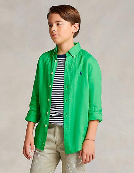 Camisa Ralph Lauren Linen verde niño
