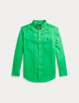 Camisa Ralph Lauren Linen verde niño