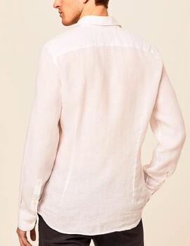 Camisa Hackett Garment Dyed Linen blanco hombre