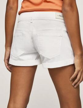 Shorts Pepe Jeans Siouxie blanco mujer