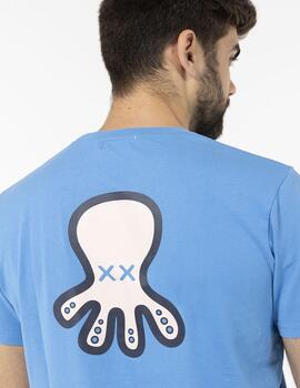 Camiseta elPulpo Back Logo azul medio hombre
