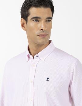 Camisa elPulpo Striped Pint Point rosa hombre