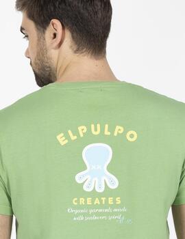 Camiseta elPulpo estampado Icóno verde