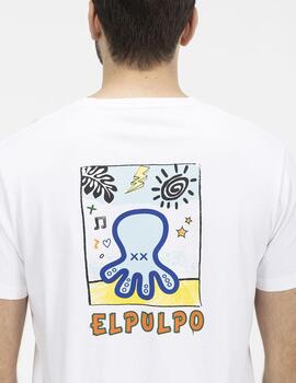 Camiseta elPulpo estampado Artístico blanco