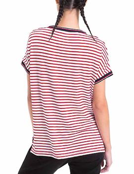 Camiseta Tommy Hilfiger Denim Tjw Crepe Stripe