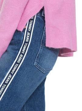 Jersey Tommy Jeans Side Stitch Detail rosa mujer