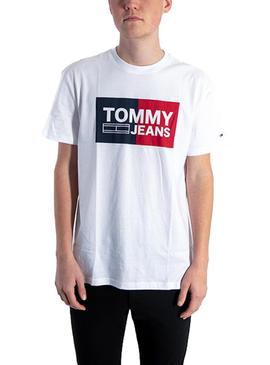 Camiseta Tommy Denim Essential Split Box blanco