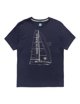Camiseta Noth Sails  S/S W/Graphic azulón hombre
