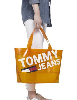 Bolsa Tommy Jeans Summer Tote Tran naranja mujer