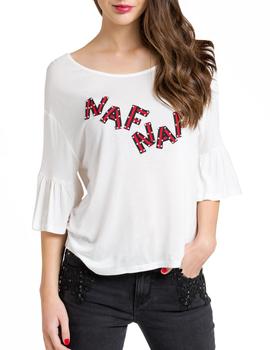 Camiseta Naf Naf KENT28 blanco mujer