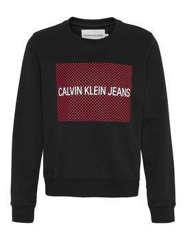 Felpa Calvin Klein Stars Box Logo negro mujer