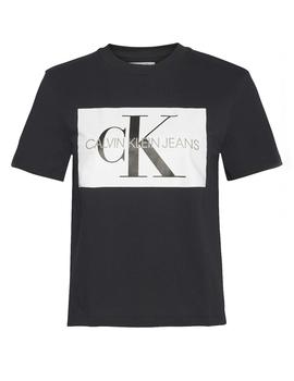 Camiseta Calvin Klein Iconic Monogram Box negro mujer
