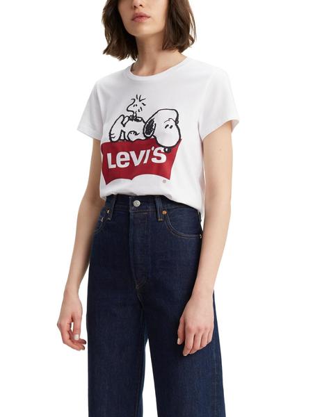 perdí mi camino Mantenimiento agitación Camiseta Levi's x Peanuts The Perfect Tee blanco mujer