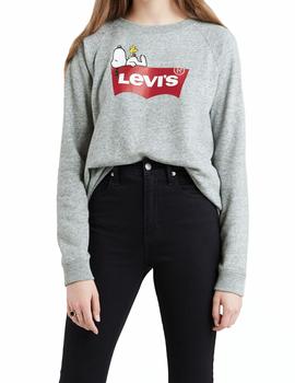Felpa Levi’s x Peanuts Relaxed Graphic gris mujer