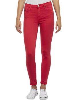 Vaqueros Tommy Jeans Mid Rise Skinny Nora rojo mujer