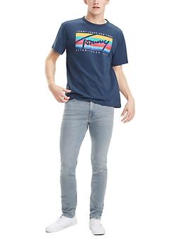 Camiseta Tommy Jeans Rainbow Box marino hombre