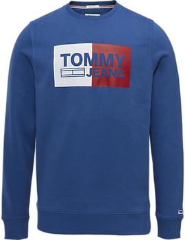 Felpa Tommy Jeans Essential Logo azul hombre
