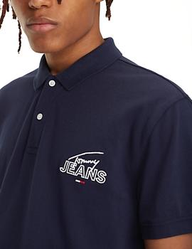 Polo Tommy Jeans Solid Graphic marino hombre