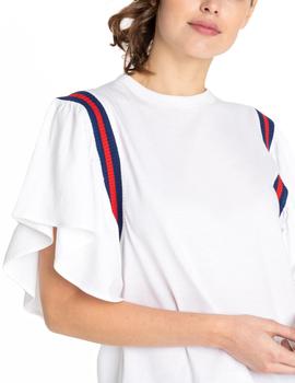 Camiseta Lee Taped blanco mujer