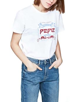 Camiseta Pepe Jeans 45Th 03L blanco mujer