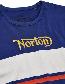 Camiseta Norton JPS franjas azul hombre