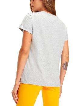 Camiseta Tommy Jeans Multi Box Signature gris mujer
