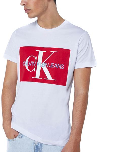 Calvin Klein Monogram Box Logo blanco/rojo homb