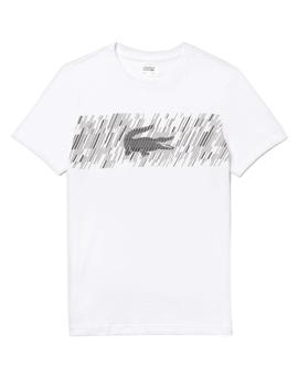 Camiseta Lacoste Sport Estampado blanco/negro hombre