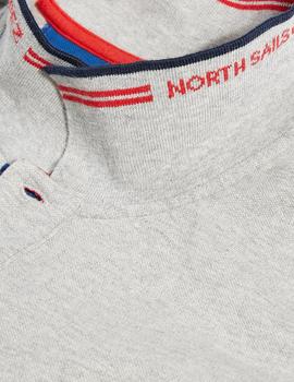 Polo Slim North Sails Logo gris hombr