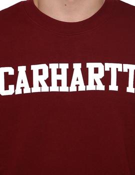 Felpa Carhartt College Sweat granate/blanco hombre