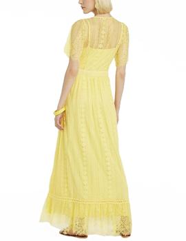 Vestido Naf Naf KENR156AD amarillo mujer