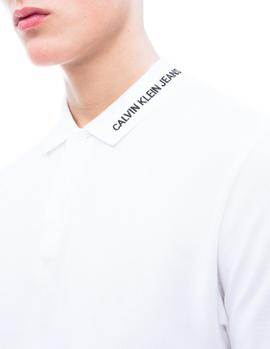 Polo Calvin Klein Collar Embroidery blanco hombre