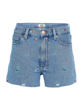 Shorts Parches Tommy Jeans denim azul mujer