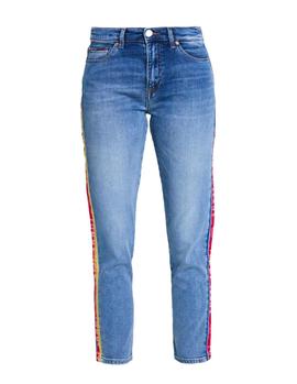 Vaqueros Tommy Jeans High Rise Slim Izzy Rainbow azul mujer