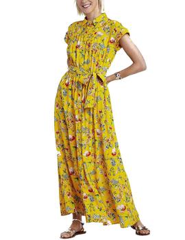 Vestido Naf Naf KENR166AD Estampado Flores amarillo mujer