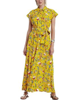 Vestido Naf Naf KENR166AD Estampado Flores amarillo mujer