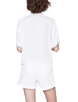 Camisa Tropical Pepe Jeans Maryan blanco mujer