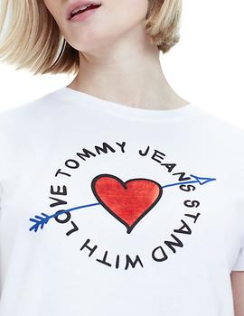 Camiseta Tommy Jeans Arrow Graphic Tee blanco mujer