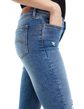 Vaqueros Tommy Jeans Mid Rise Skinny Nora azul mujer
