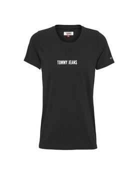 Camiseta Tommy Jeans Stay Wild negro mujer